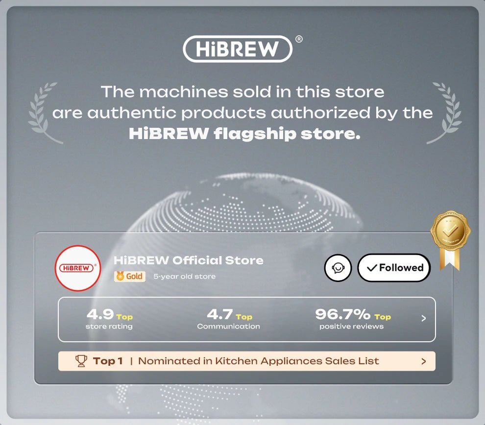 HiBREW Multiple Capsule Coffee Machine, Hot/Cold Dolce Gusto Milk Nespresso Capsule ESE Pod Ground Coffee Cafeteria 20Bar 5 in 1 - RealmSelect