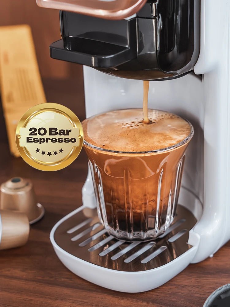 HiBREW Multiple Capsule Coffee Machine, Hot/Cold Dolce Gusto Milk Nespresso Capsule ESE Pod Ground Coffee Cafeteria 20Bar 5 in 1 - RealmSelect