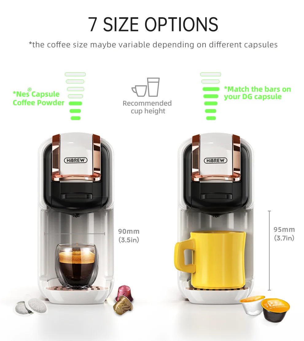 HiBREW Multiple Capsule Coffee Machine, Hot/Cold Dolce Gusto Milk Nespresso Capsule ESE Pod Ground Coffee Cafeteria 20Bar 5 in 1 - RealmSelect