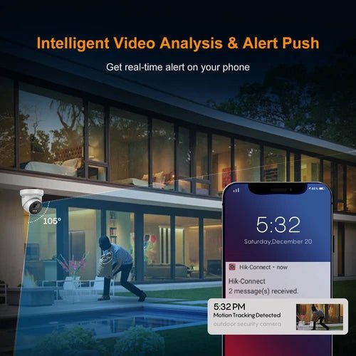 Hikvision 8K 16CH 16POE NVR 8MP Colorvu IP Camera 2 - Way Talk Audio Alarm Lot US - RealmSelect