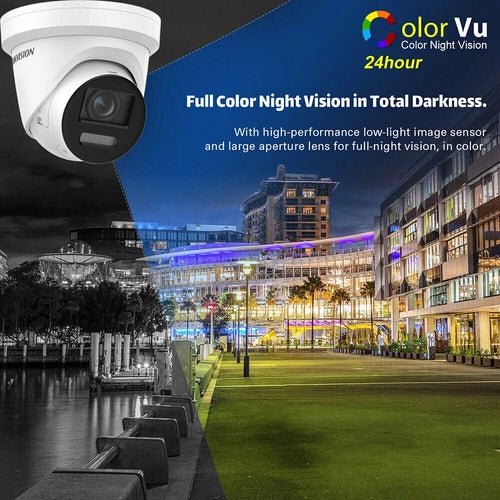 Hikvision 8K 16CH 16POE NVR 8MP Colorvu IP Camera 2 - Way Talk Audio Alarm Lot US - RealmSelect
