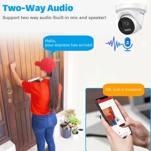 Hikvision 8K 16CH 16POE NVR 8MP Colorvu IP Camera 2 - Way Talk Audio Alarm Lot US - RealmSelect