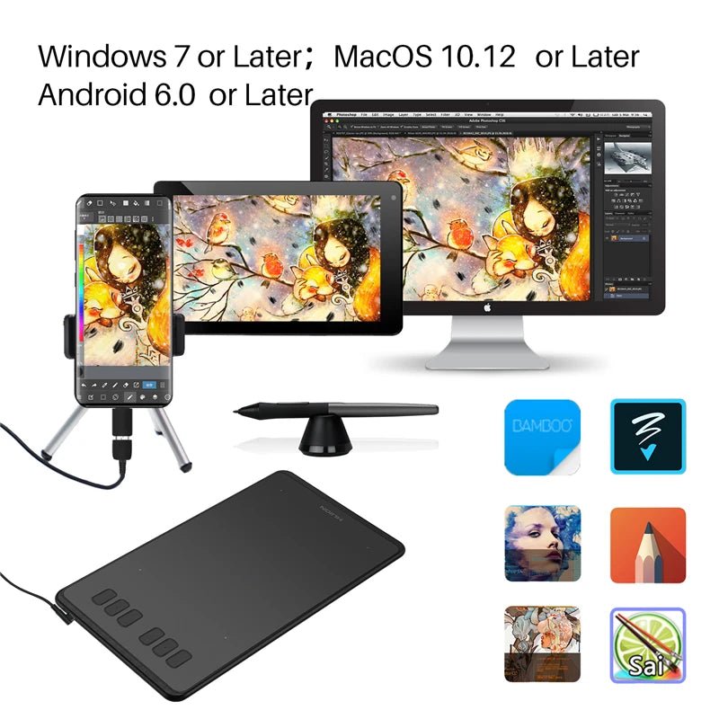 HUION H950P Ultrathin Graphic Tablet Digital Tablets Professional Drawing Pen Tablet with Battery - Free Stylus - RealmSelect