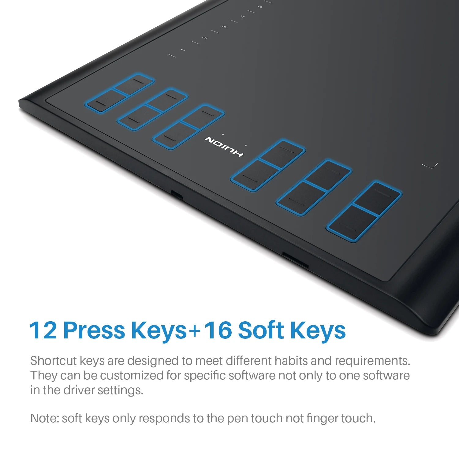 HUION Inspiroy H1060P Graphics Drawing Tablet with 8192 Pressure Sensitivity Battery - Free Stylus and 12 Customized Hot Keys, 10 - RealmSelect