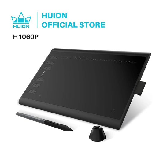 HUION Inspiroy H1060P Graphics Drawing Tablet with 8192 Pressure Sensitivity Battery - Free Stylus and 12 Customized Hot Keys, 10 - RealmSelect