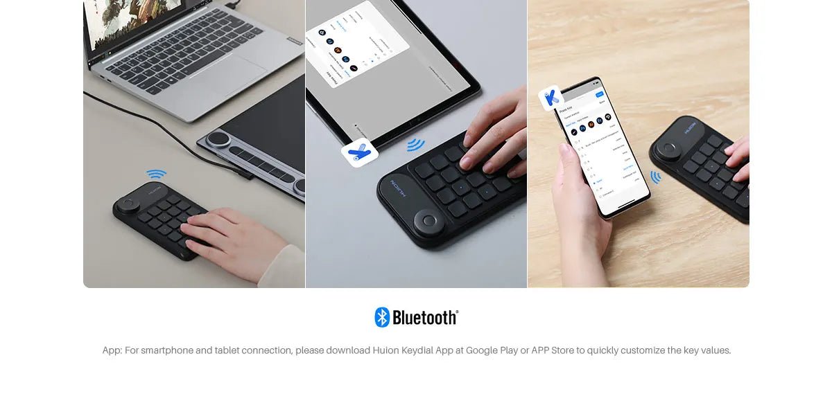 Huion K20 Keydial mini Keyboard for Drawing Tablet, PC and Phone,18 Keys Keyboard + Dial Controller,Upgraded version - RealmSelect