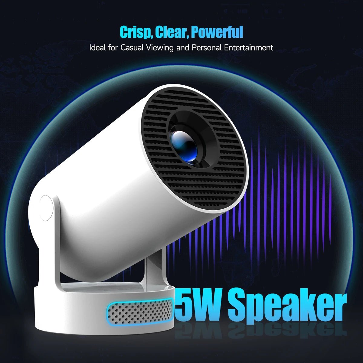 Magcubic HY300 Pro+ 4K Android 11 Portable Projector 8000 Lumens WiFi 6 BT5.4 Outdoor Theater 5W HiFi Speaker 720P HD Supported - RealmSelect
