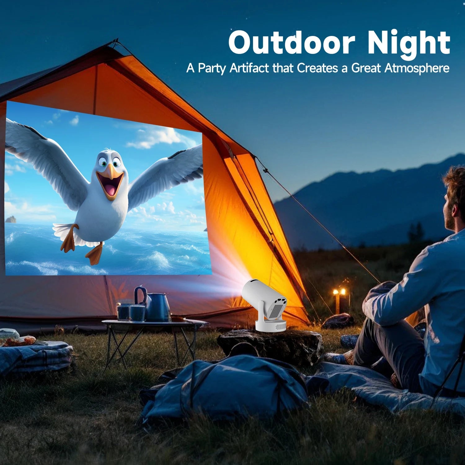 Magcubic HY300 Pro+ 4K Android 11 Portable Projector 8000 Lumens WiFi 6 BT5.4 Outdoor Theater 5W HiFi Speaker 720P HD Supported - RealmSelect