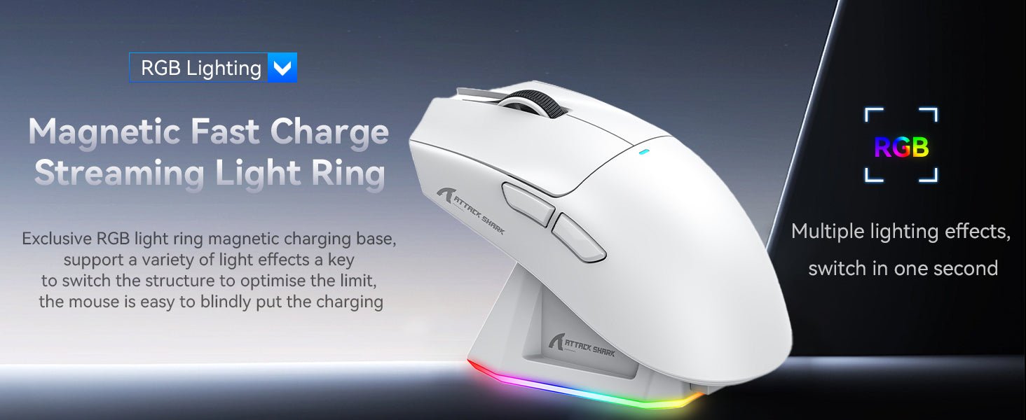 MAMBASNAKE x ATTACK SHARK R1 59g SUPERLIGHT Mouse, PixArt PAW3311 Gaming Sensor, BT/2.4G Wireless/Wired Gaming Mouse - RealmSelect