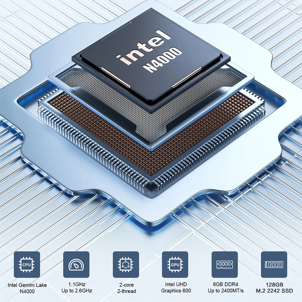 MLLSE Mini PC M2 Air Intel Gemini Lake N4000 Windows 11 6GB RAM 128GB ROM Dual - Band WiFi Bluetooth USB Mini Computer - RealmSelect