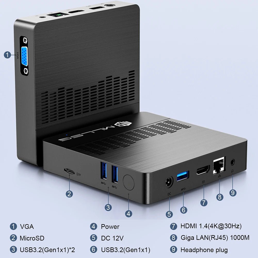 MLLSE Mini PC M2 Air Intel Gemini Lake N4000 Windows 11 6GB RAM 128GB ROM Dual - Band WiFi Bluetooth USB Mini Computer - RealmSelect