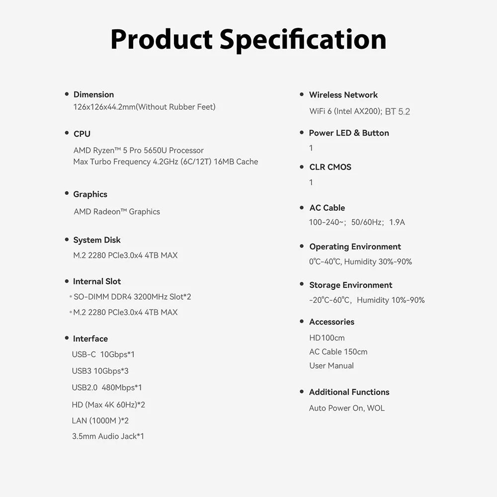 New Beelink Mini PC EQR5 AMD Ryzen7 5825U DDR4 32G 500G EQR5 Ryzen5 Pro 5650U 16G 500G SSD WiFi6 4K Type - C Gaming Mini Computer - RealmSelect
