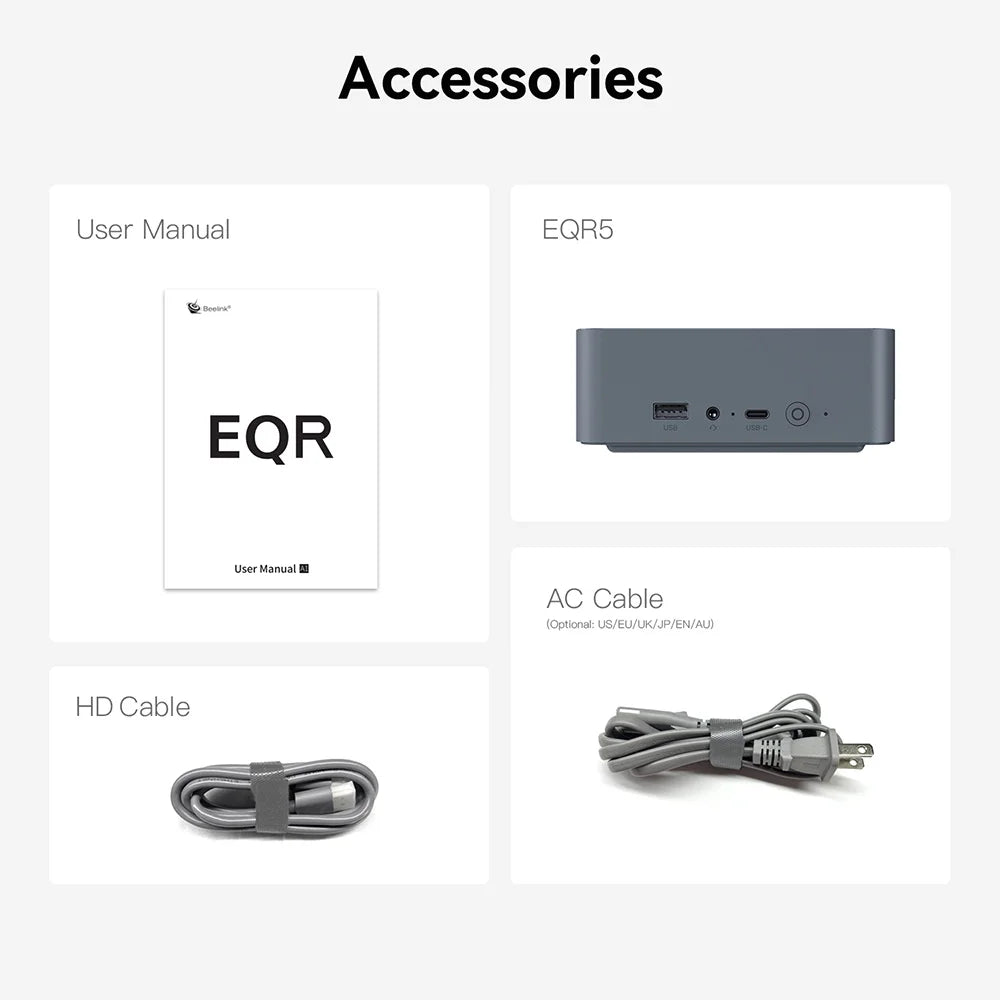 New Beelink Mini PC EQR5 AMD Ryzen7 5825U DDR4 32G 500G EQR5 Ryzen5 Pro 5650U 16G 500G SSD WiFi6 4K Type - C Gaming Mini Computer - RealmSelect