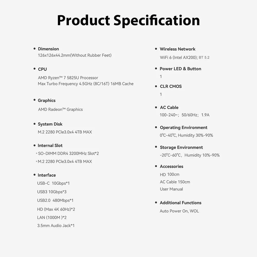 New Beelink Mini PC EQR5 AMD Ryzen7 5825U DDR4 32G 500G EQR5 Ryzen5 Pro 5650U 16G 500G SSD WiFi6 4K Type - C Gaming Mini Computer - RealmSelect