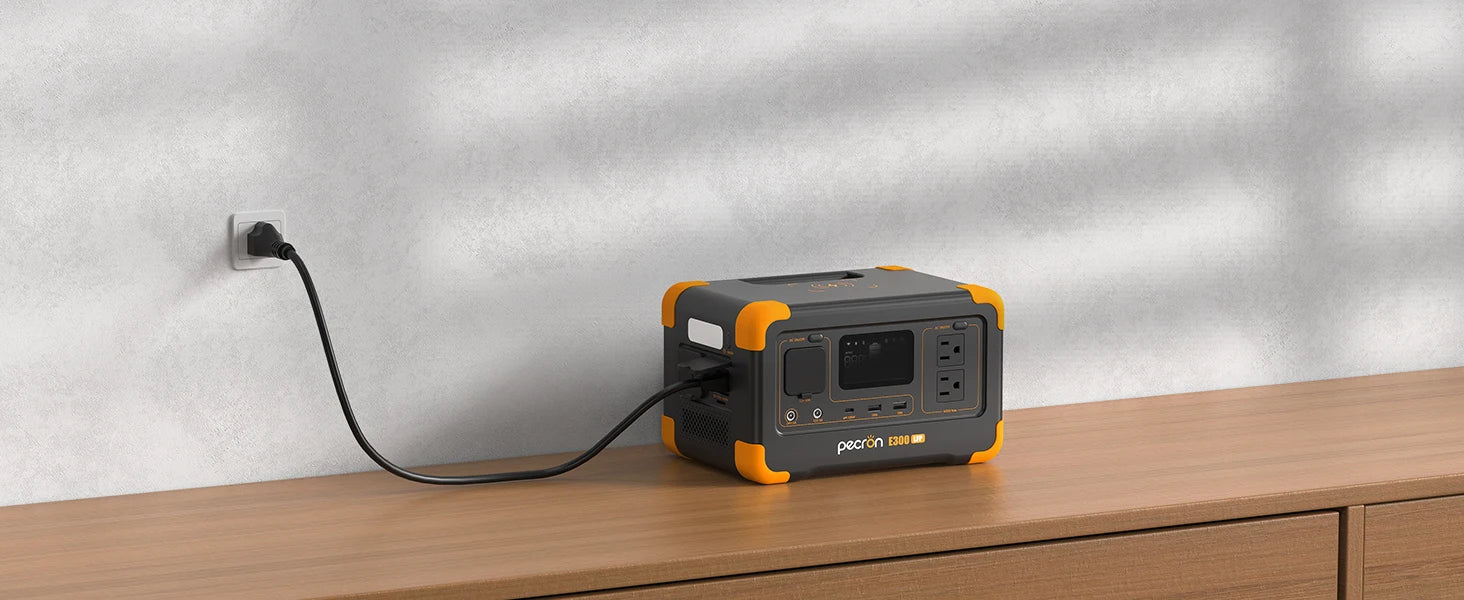 Pecron E300LFP Portable Power Station 600W 288Wh LiFePO4 Battery Solar Generator Power Bank Fast Charging for Home , RV, Camping - RealmSelect