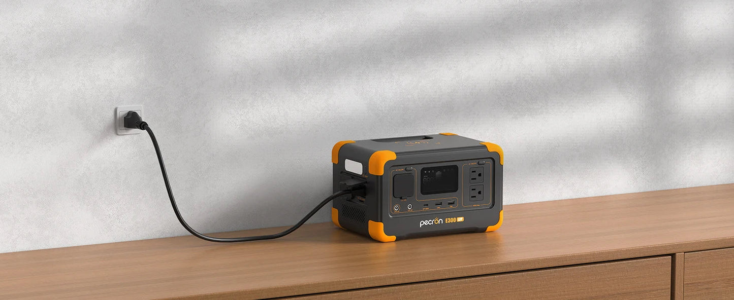 Pecron E300LFP Portable Power Station 600W 288Wh LiFePO4 Battery Solar Generator Power Bank Fast Charging for Home , RV, Camping - RealmSelect