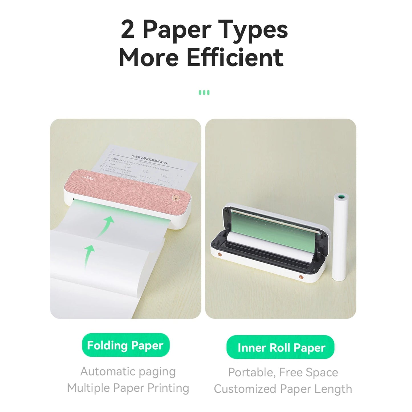 PeriPage A40 A4 Printer Wirless Printer USB Android BT Printing PDF File Webpage Contract Picture with 10 Rolls Thermal Paper - RealmSelect