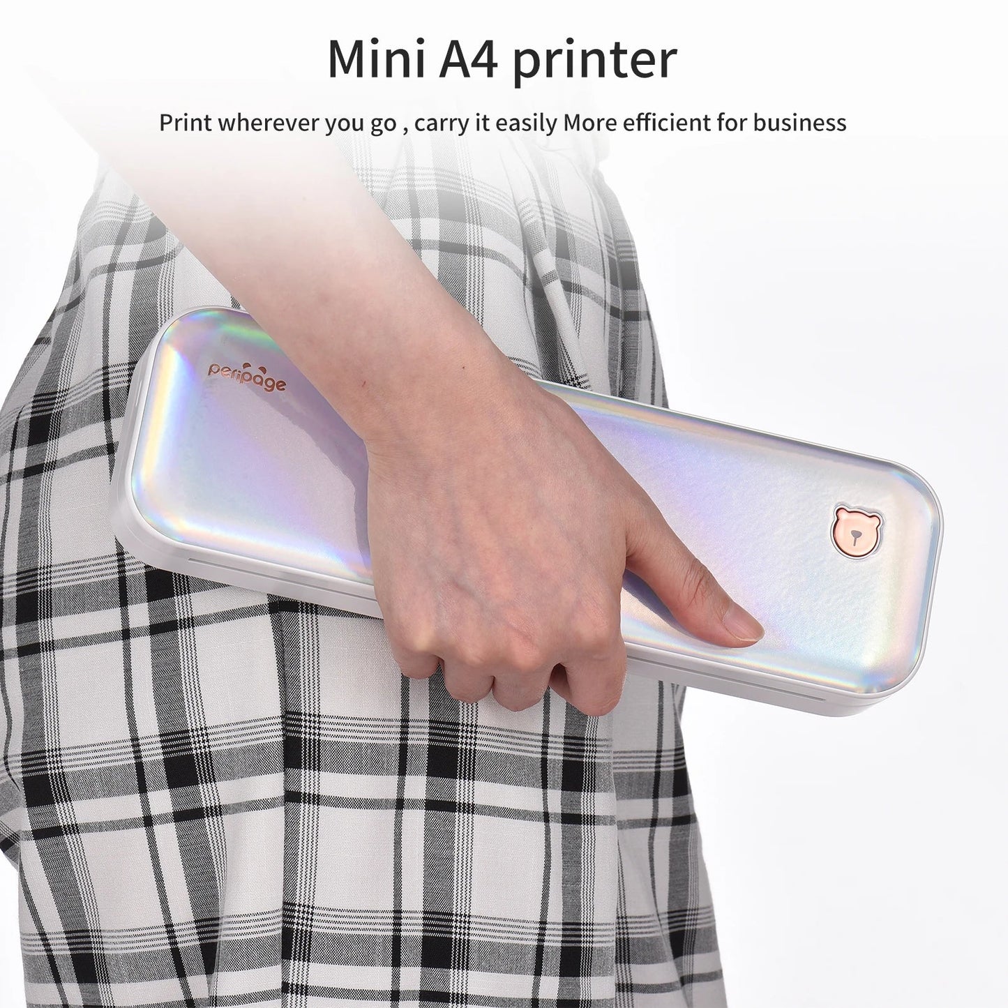PeriPage A40 A4 Printer Wirless Printer USB Android BT Printing PDF File Webpage Contract Picture with 10 Rolls Thermal Paper - RealmSelect