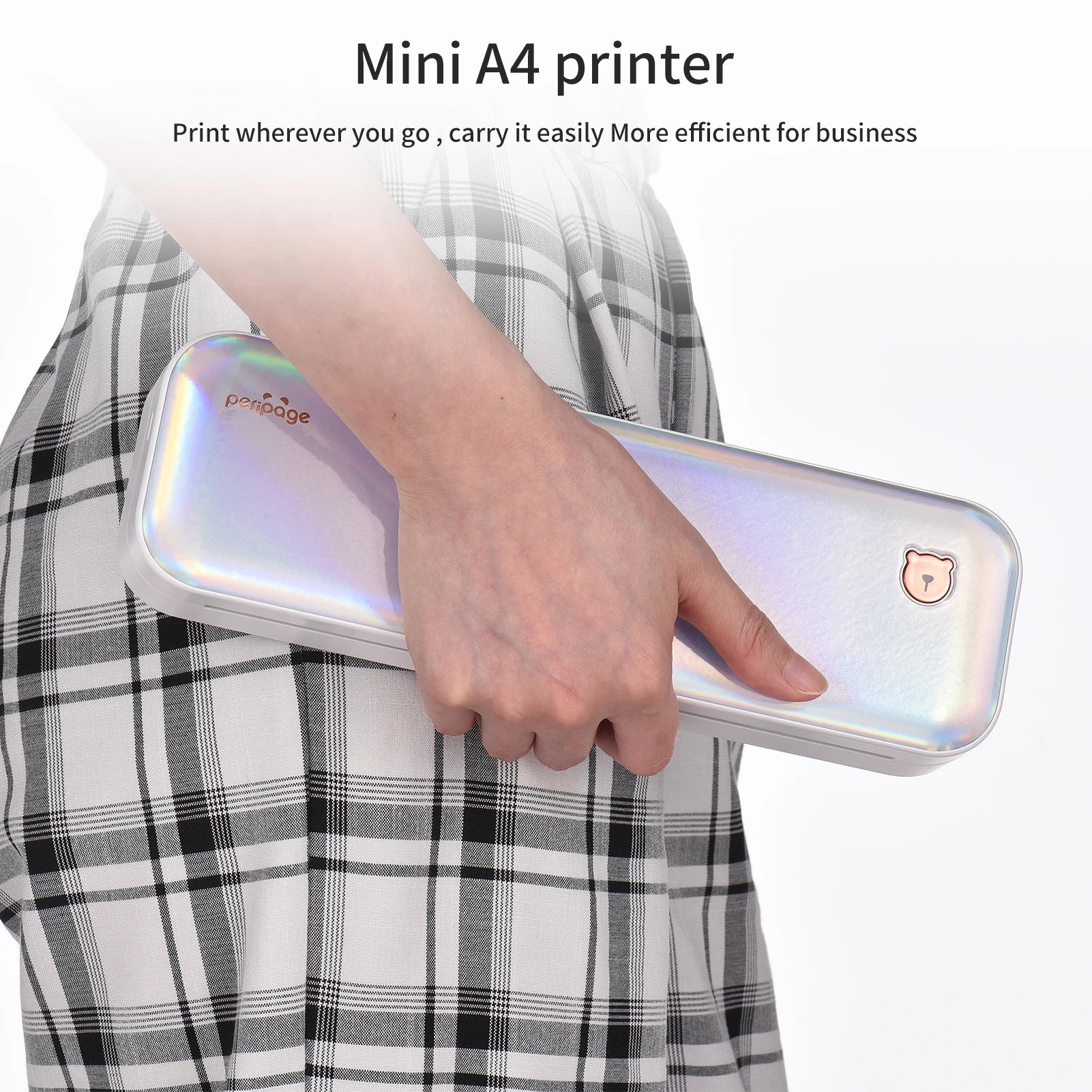 PeriPage A40 A4 Printer Wirless Printer USB Android BT Printing PDF File Webpage Contract Picture with 10 Rolls Thermal Paper - RealmSelect