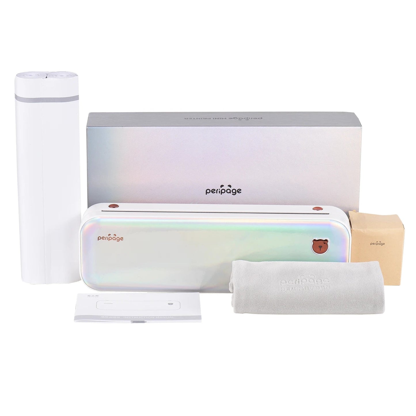 PeriPage A40 A4 Printer Wirless Printer USB Android BT Printing PDF File Webpage Contract Picture with 10 Rolls Thermal Paper - RealmSelect