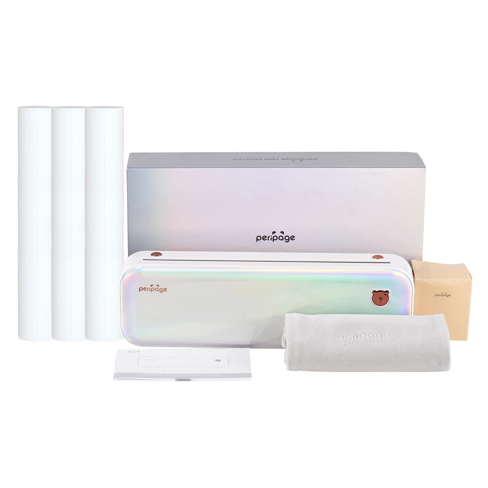 PeriPage A40 A4 Printer Wirless Printer USB Android BT Printing PDF File Webpage Contract Picture with 10 Rolls Thermal Paper - RealmSelect