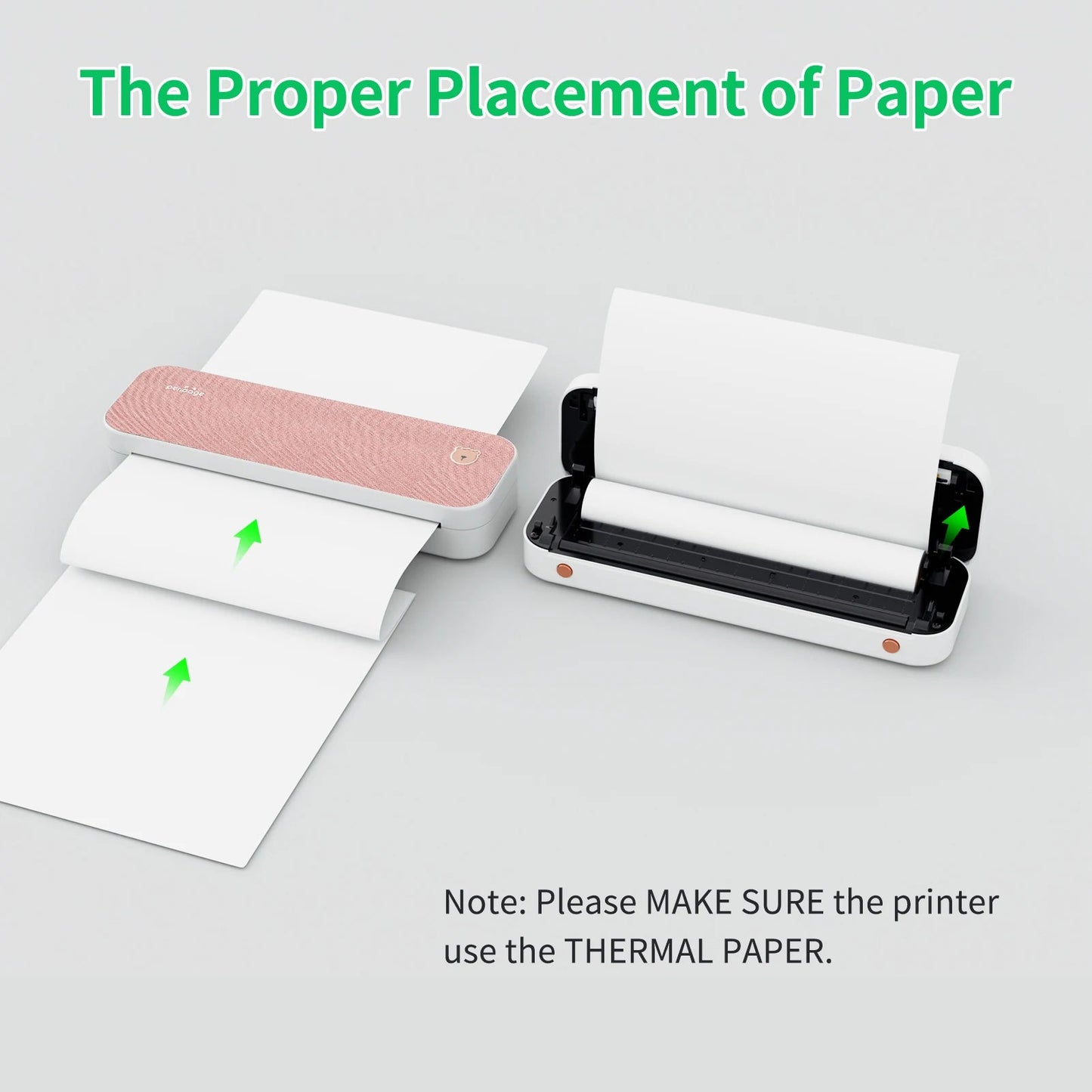 PeriPage A40 A4 Printer Wirless Printer USB Android BT Printing PDF File Webpage Contract Picture with 10 Rolls Thermal Paper - RealmSelect