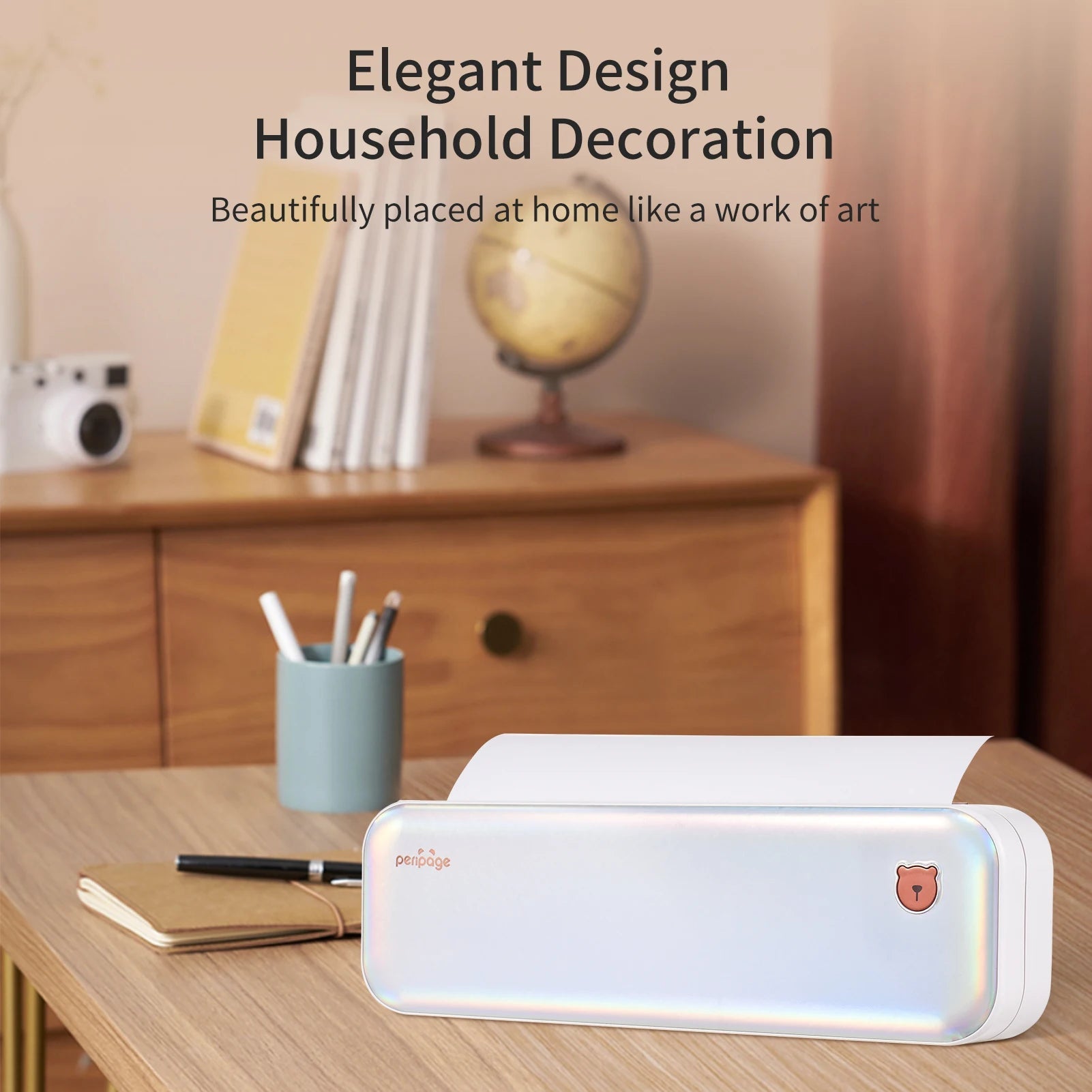 PeriPage A40 A4 Printer Wirless Printer USB Android BT Printing PDF File Webpage Contract Picture with 10 Rolls Thermal Paper - RealmSelect