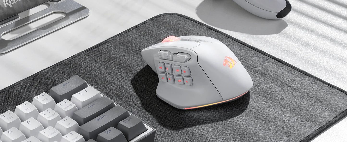 Redragon M811 PRO Wireless MMO Gaming Mouse, 15 Programmable Buttons RGB Gamer Mouse, 10 Side Macro Keys - RealmSelect