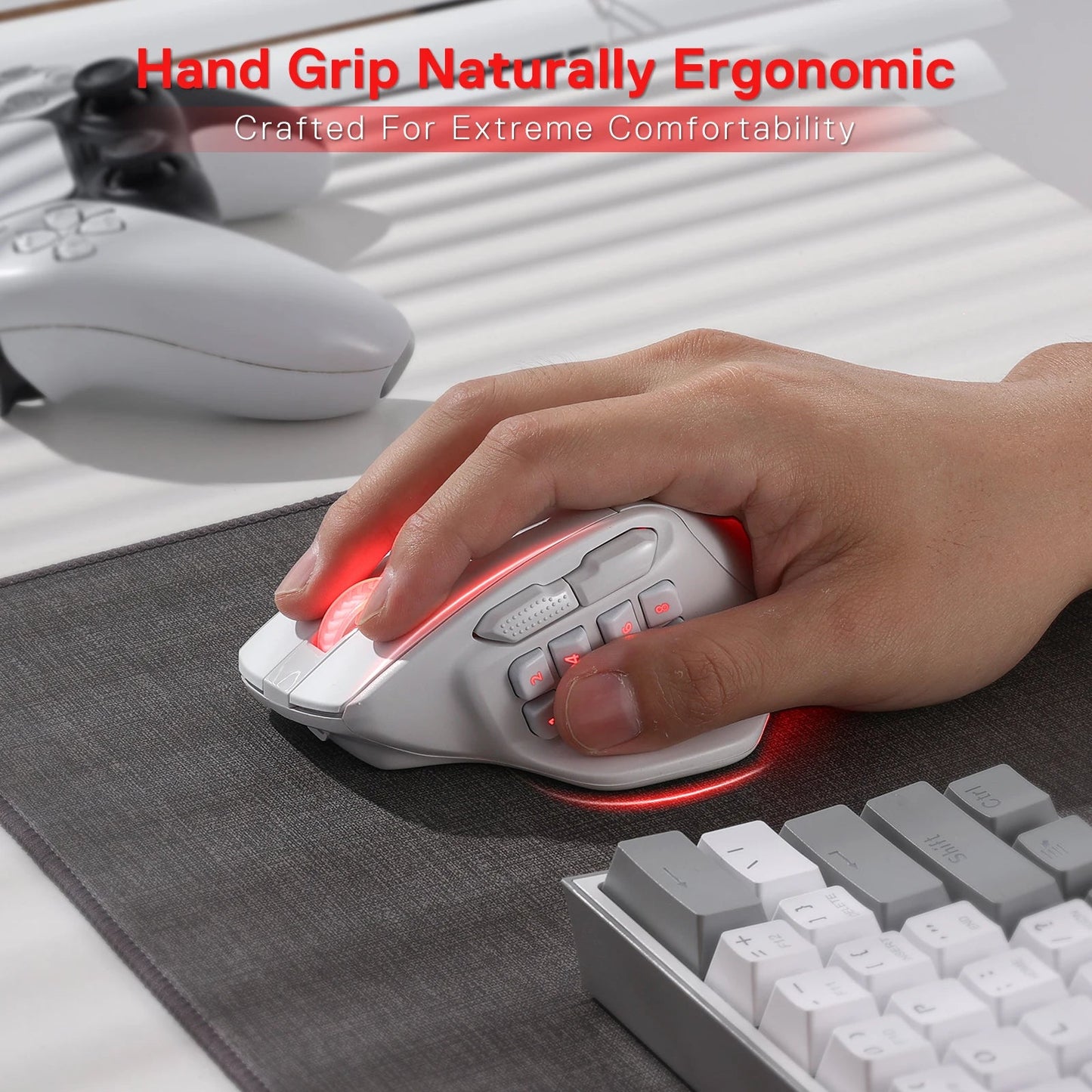 Redragon M811 PRO Wireless MMO Gaming Mouse, 15 Programmable Buttons RGB Gamer Mouse, 10 Side Macro Keys - RealmSelect