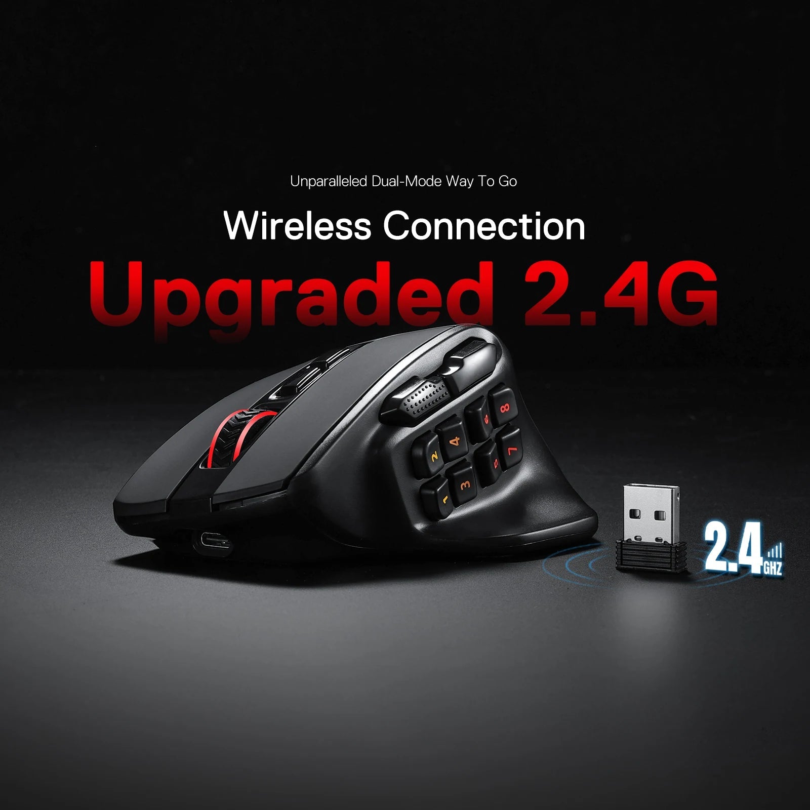Redragon M811 PRO Wireless MMO Gaming Mouse, 15 Programmable Buttons RGB Gamer Mouse, 10 Side Macro Keys - RealmSelect