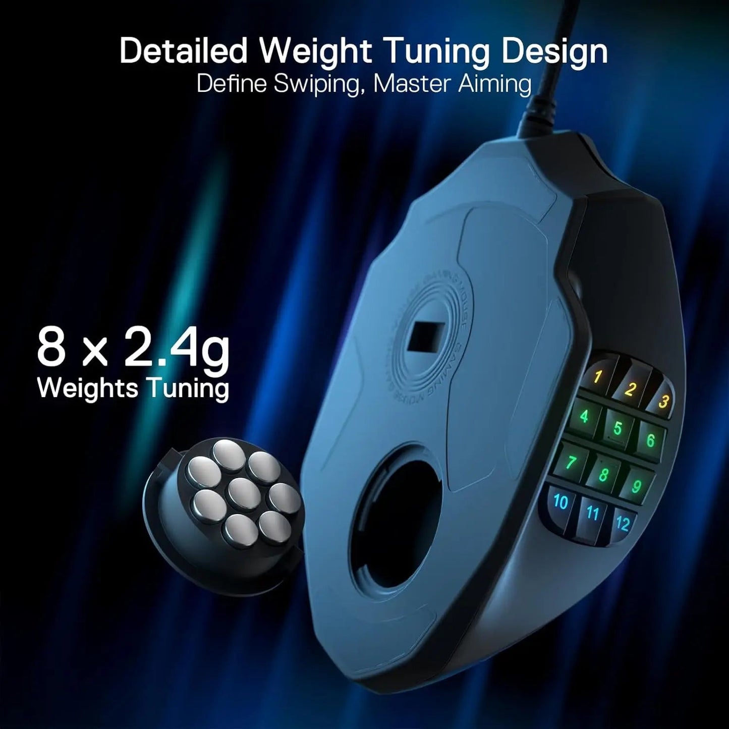 Redragon M908 RGB Backlight LED USB Wired Gaming Mouse 18 Programmable Mouse Buttons 12400 DPI - RealmSelect
