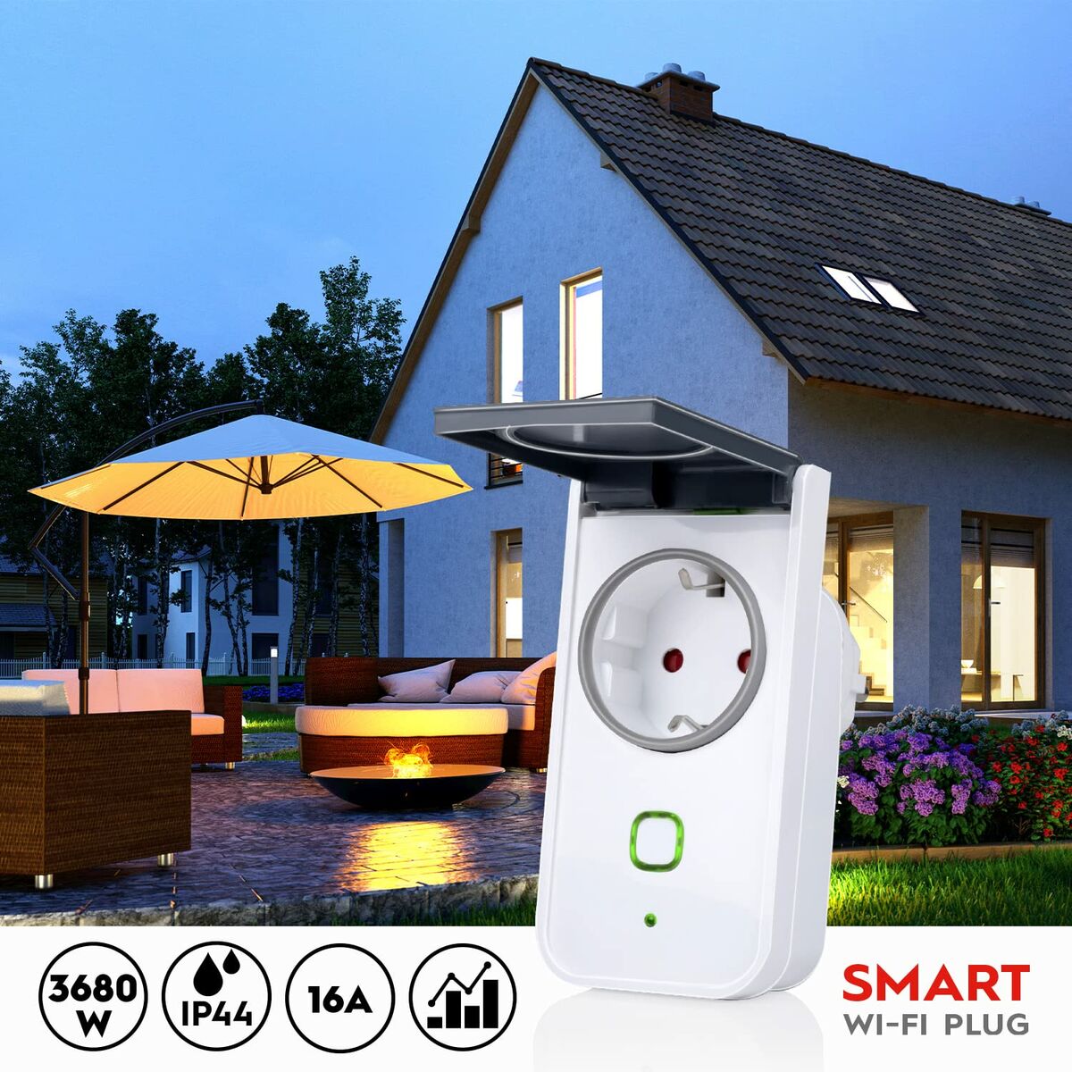 Smart Plug Alpina Smart Home Exterior Wi - Fi 230 V 16 A - RealmSelect