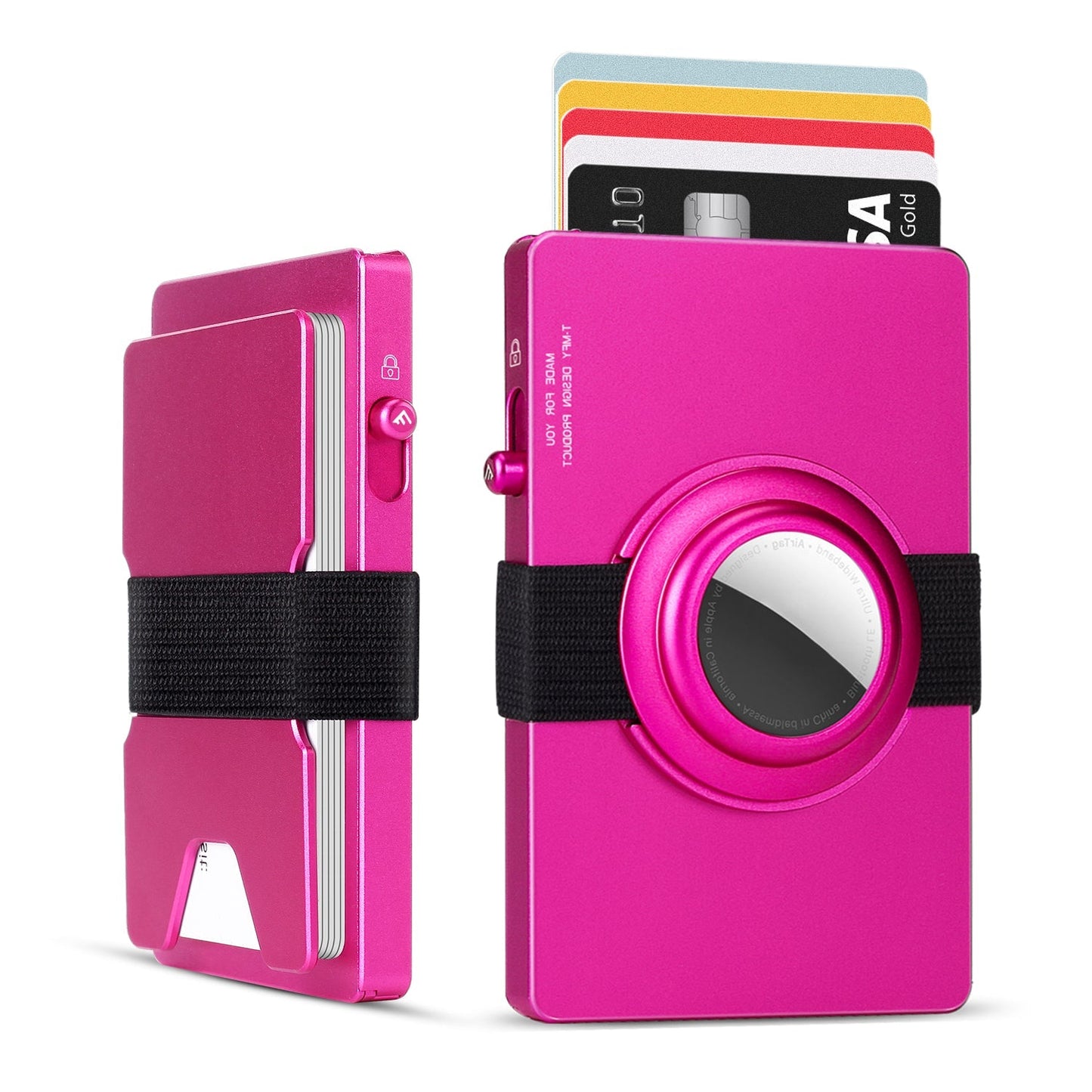 TOYFID All - Aluminum Pop Up Slide Rfid Slim Card Holder Wallet With Airtag Holder - RealmSelect
