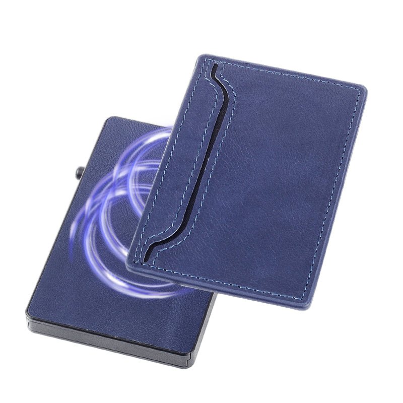 TOYFID Wallet With PU Leather Cover,Aluminum Alloy Pop Up Wallet Holder Card - RealmSelect