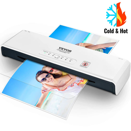 VEVOR 13 - inch Laminating Machine 4 Rollers Hot & Cold Thermal Laminator Quick Warm - up Laminating Machine for Home Office School - RealmSelect
