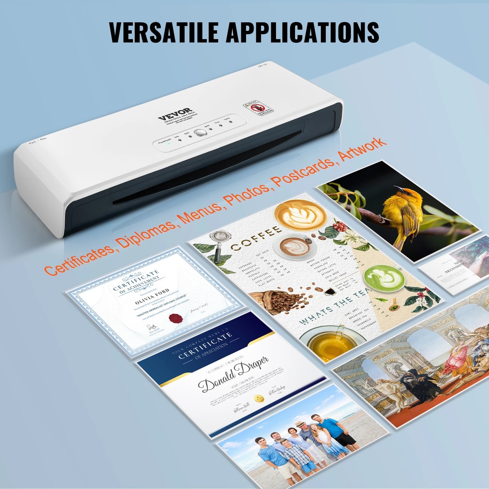 VEVOR 13 - inch Laminating Machine 4 Rollers Hot & Cold Thermal Laminator Quick Warm - up Laminating Machine for Home Office School - RealmSelect