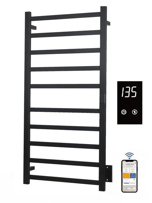WiFi 10Bar |Smart Wireless Electric Towel Warmer | Blade Thin 10 Bar Design | Alexa & Google Home Compatible - RealmSelect
