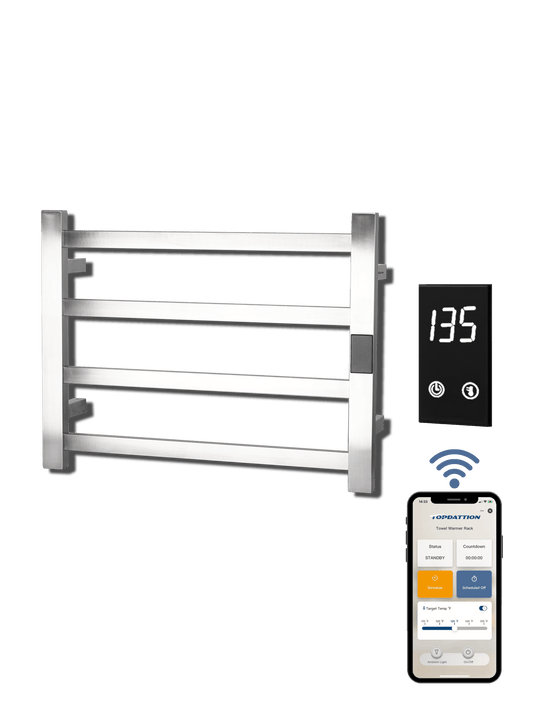 WiFi 4Bar |Smart Wireless Electric Towel Warmer | Blade Thin 4 Bar Design | Alexa & Google Home Compatible - RealmSelect