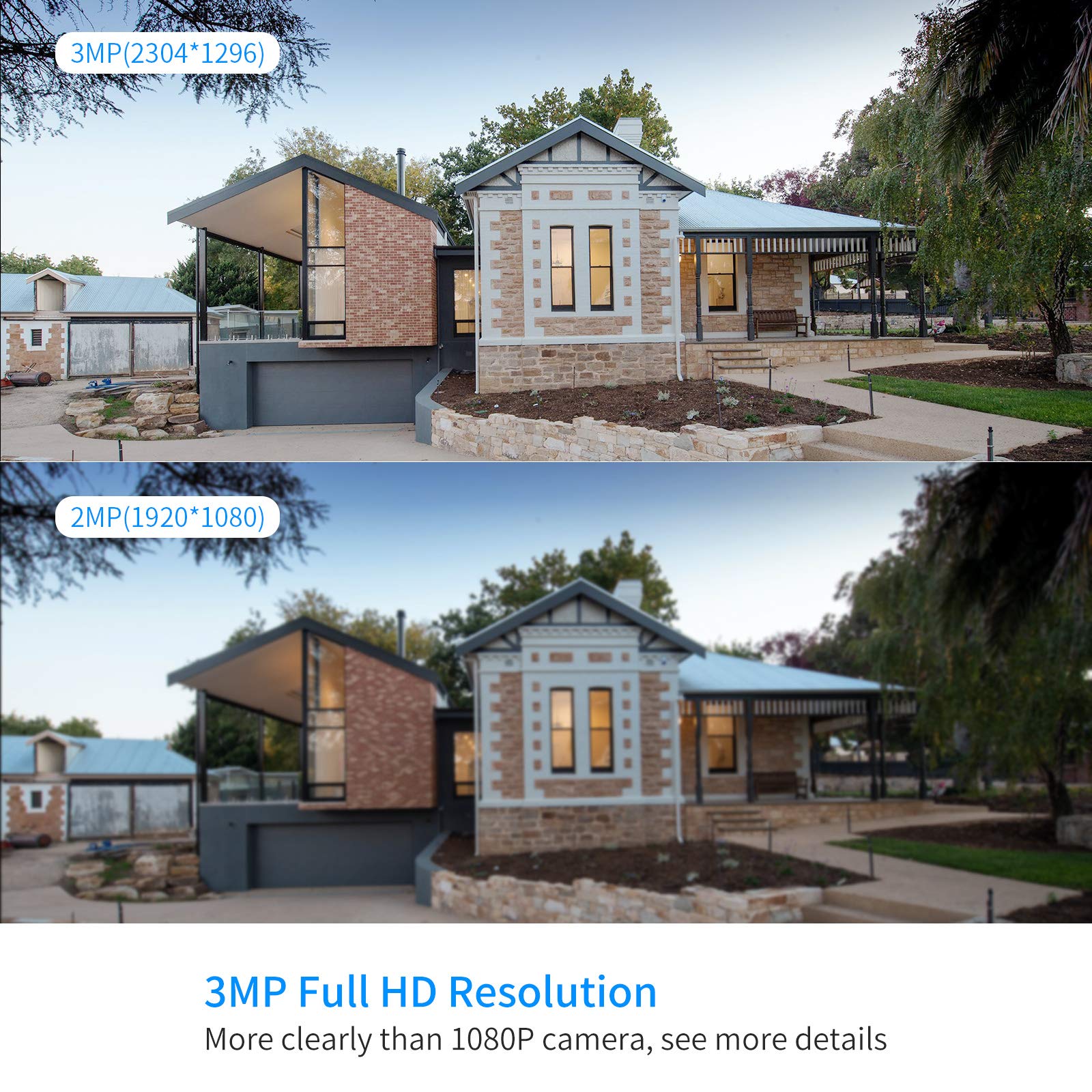 [Wireless Wi - Fi Pro, 100ft Range] Hiseeu Wireless Security Camera System, Expandable 16CH 4K NVR, 4Pcs 3MP Night Vision WiFi Cameras Home Surveillance Outdoor, Motion Detection, 1TB HDD, One - Way Audio - RealmSelect