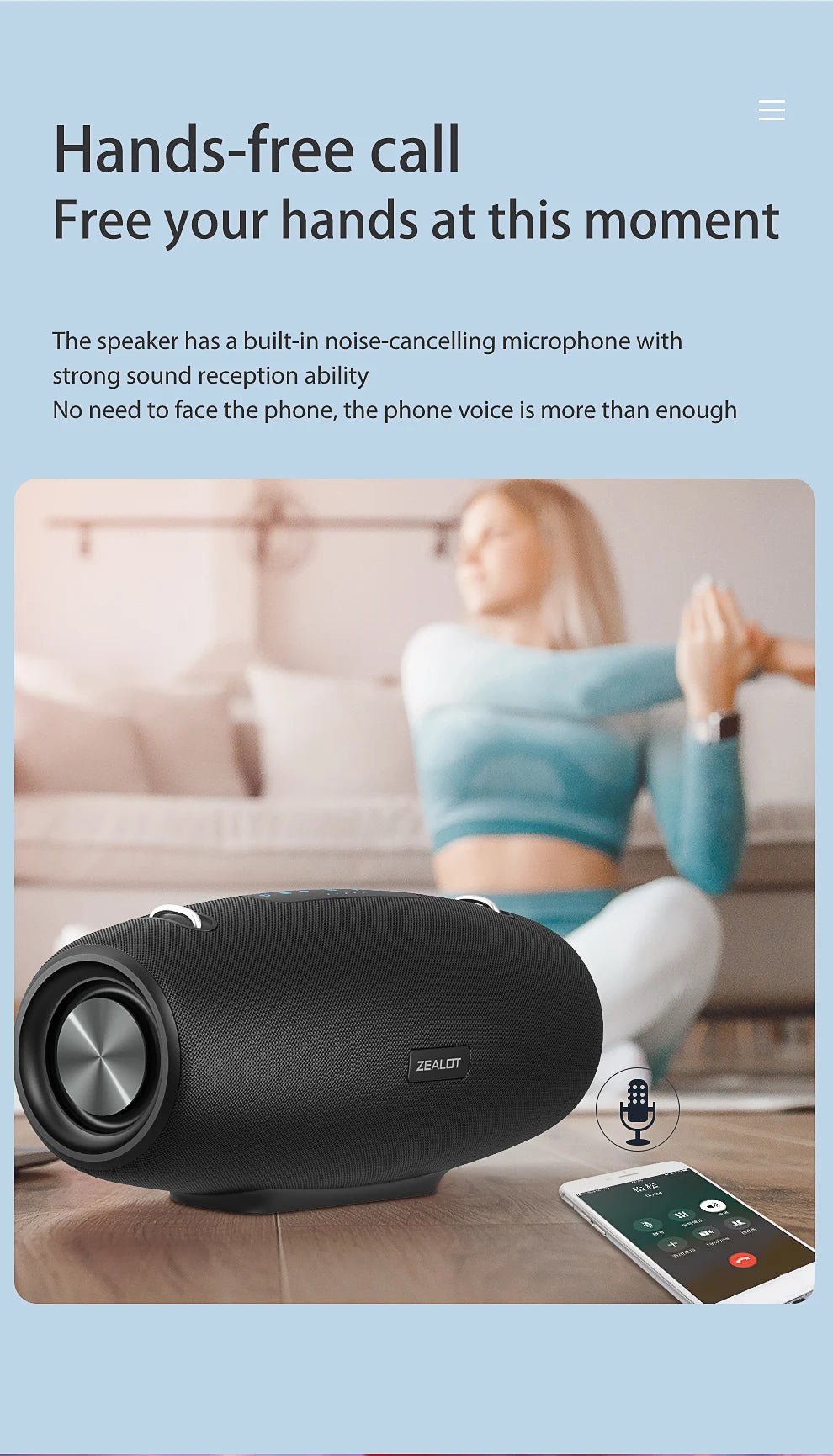 Zealot S67 Wireless Speaker WithShoulder Strap,Outdoor,Waterproof,Portable Speaker with Loud Stero and Booming Bass,40H Playtime - RealmSelect