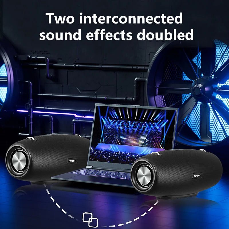 Zealot S67 Wireless Speaker WithShoulder Strap,Outdoor,Waterproof,Portable Speaker with Loud Stero and Booming Bass,40H Playtime - RealmSelect