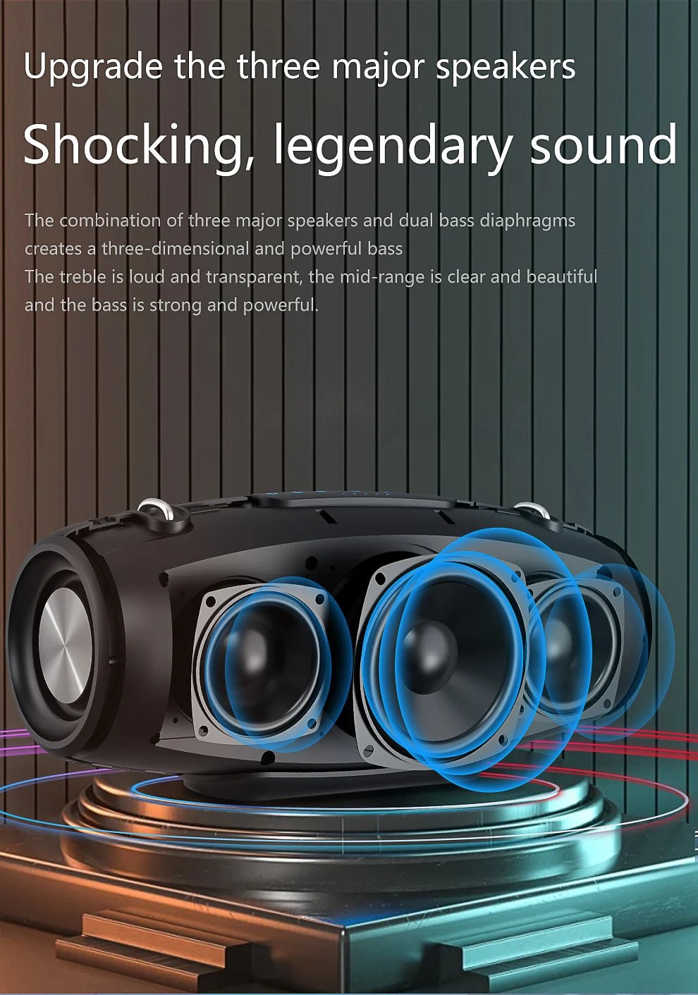 Zealot S67 Wireless Speaker WithShoulder Strap,Outdoor,Waterproof,Portable Speaker with Loud Stero and Booming Bass,40H Playtime - RealmSelect